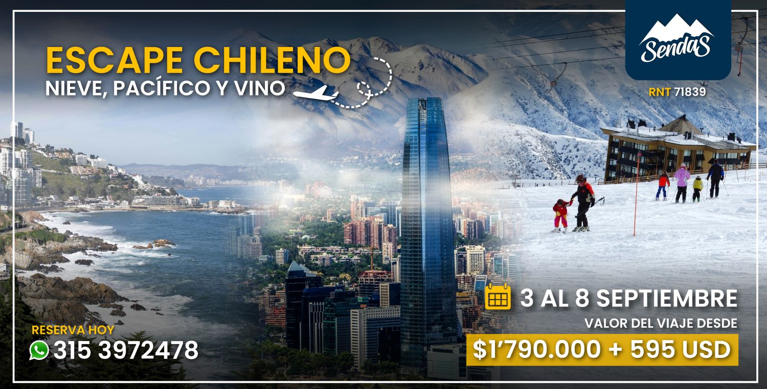 Escape Chileno Nieve, Pacifico y Vino (3-8 de sept 2026)